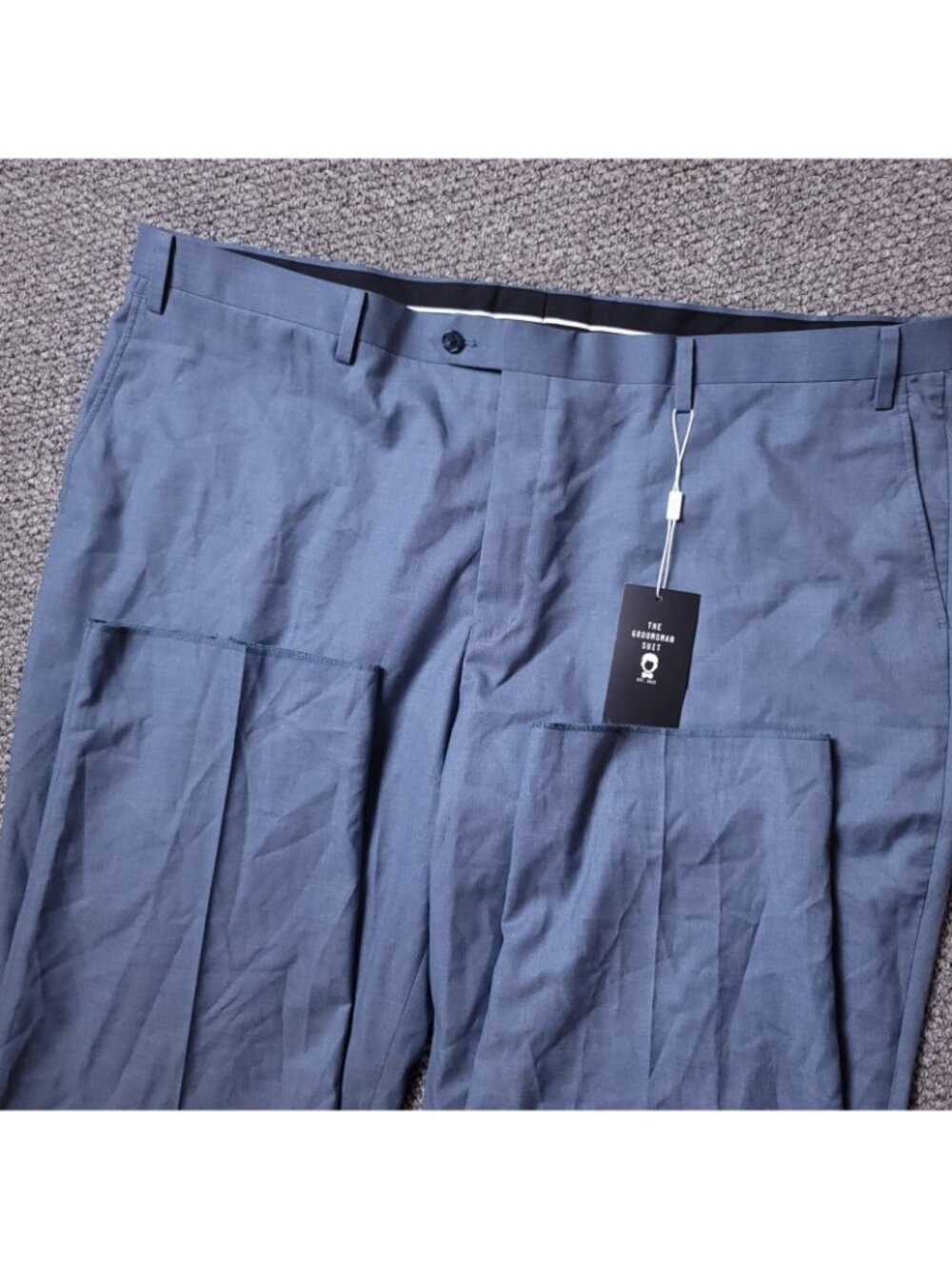 The Groomsman Suit Pants Mens 46R 46x32.5 Modern Fit Light Blue Supply Shop